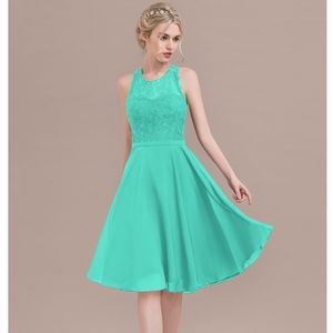 Turquoise lace top bridesmaid dress, NWT